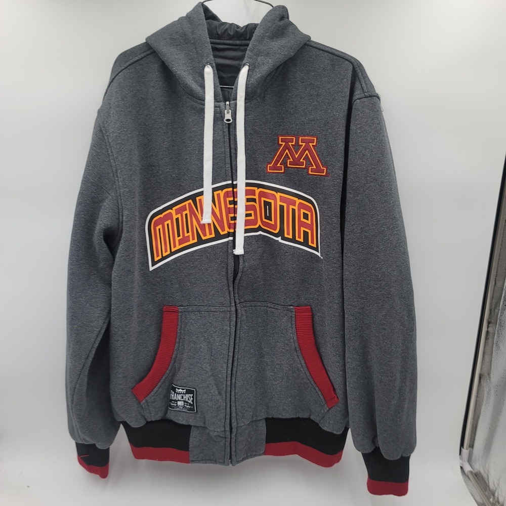 Franchise Club Minnesota Golden Gophers Reversible Full Zip Hoodie Jacket Large
